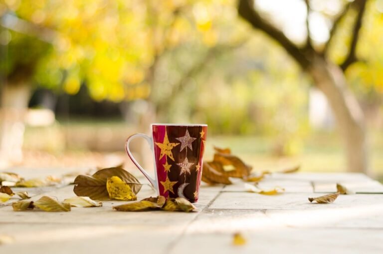 coffee mug garden morning
